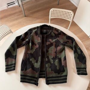 Camouflage cardigan sweater size large but fits like a medium